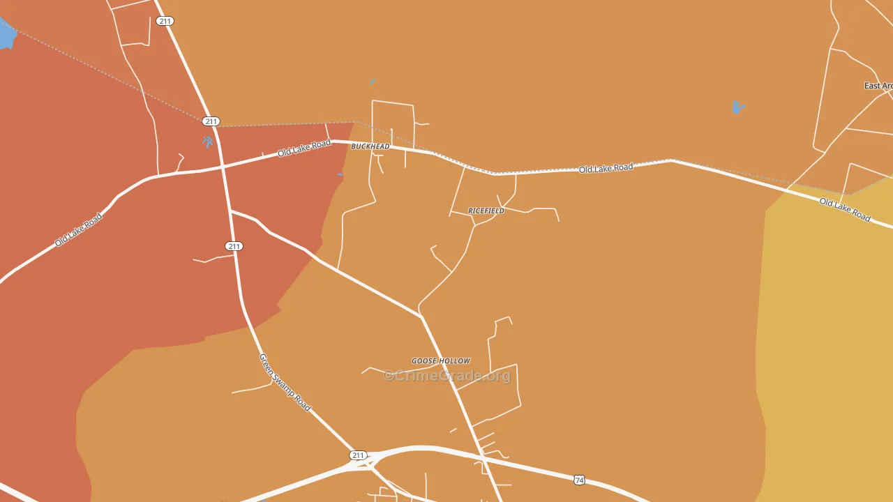 Goose Hollow, NC Map of Robbery Rates
