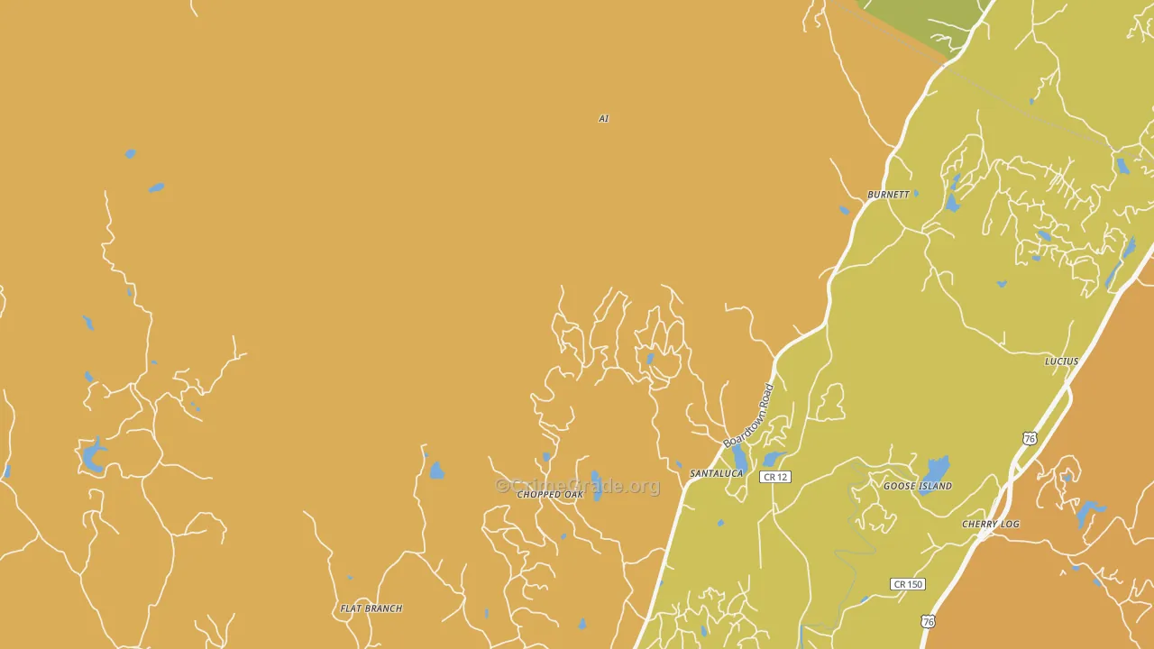 Goose Island, GA Map of Robbery Rates