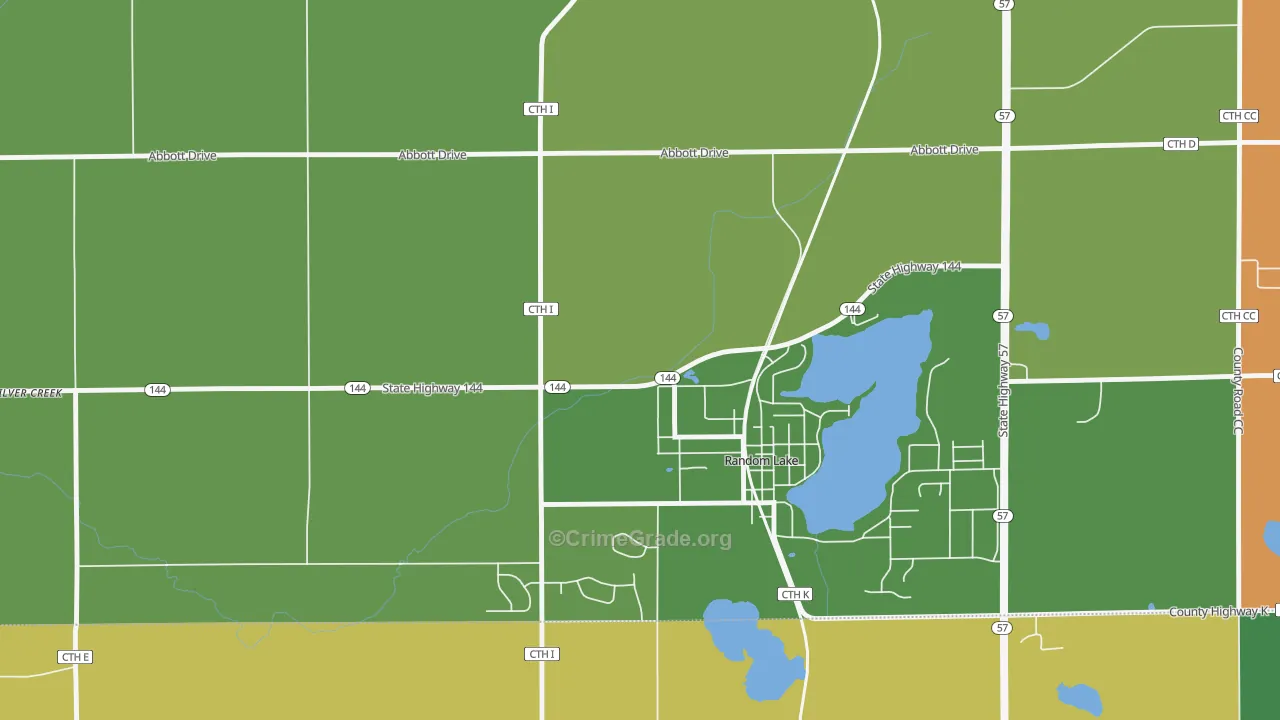 Gooseville, WI Map of Robbery Rates