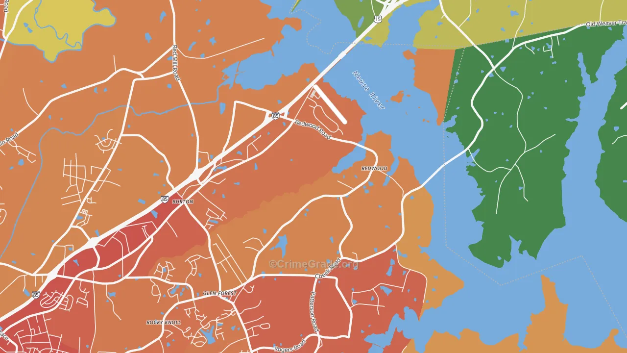 Gorman, NC Map of Robbery Rates