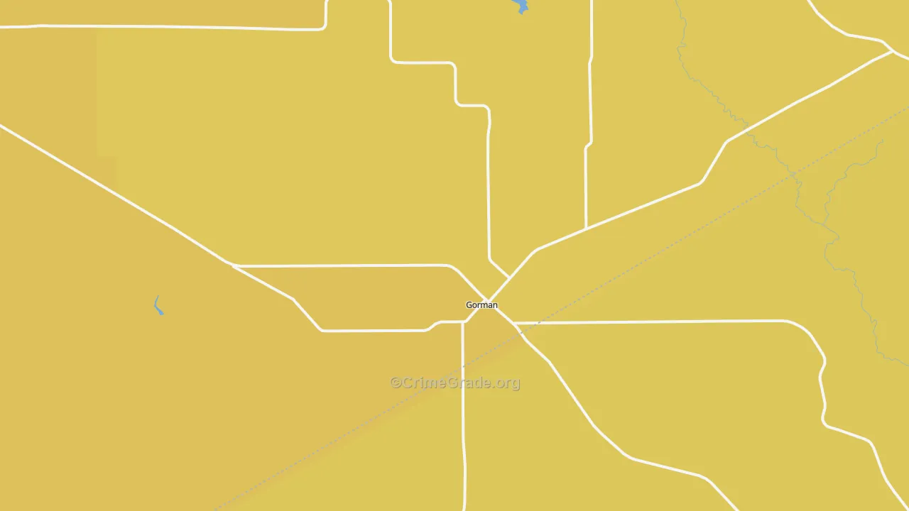 Gorman, TX Map of Robbery Rates