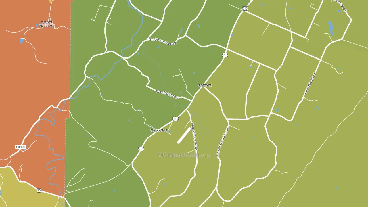 Gortner, MD Map of Robbery Rates