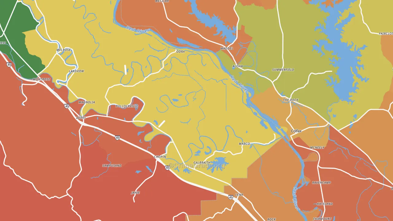 Gorum, LA Map of Robbery Rates