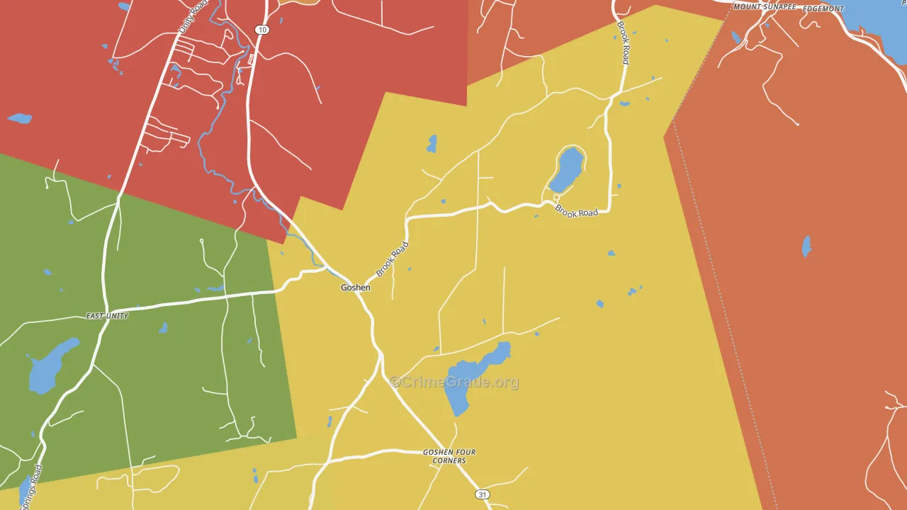 Goshen, NH Map of Robbery Rates
