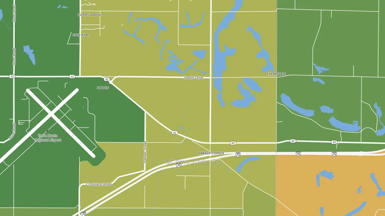 Gospel Grove, IN Map of Robbery Rates