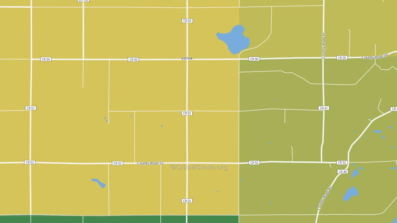 Gotha, MN Map of Robbery Rates