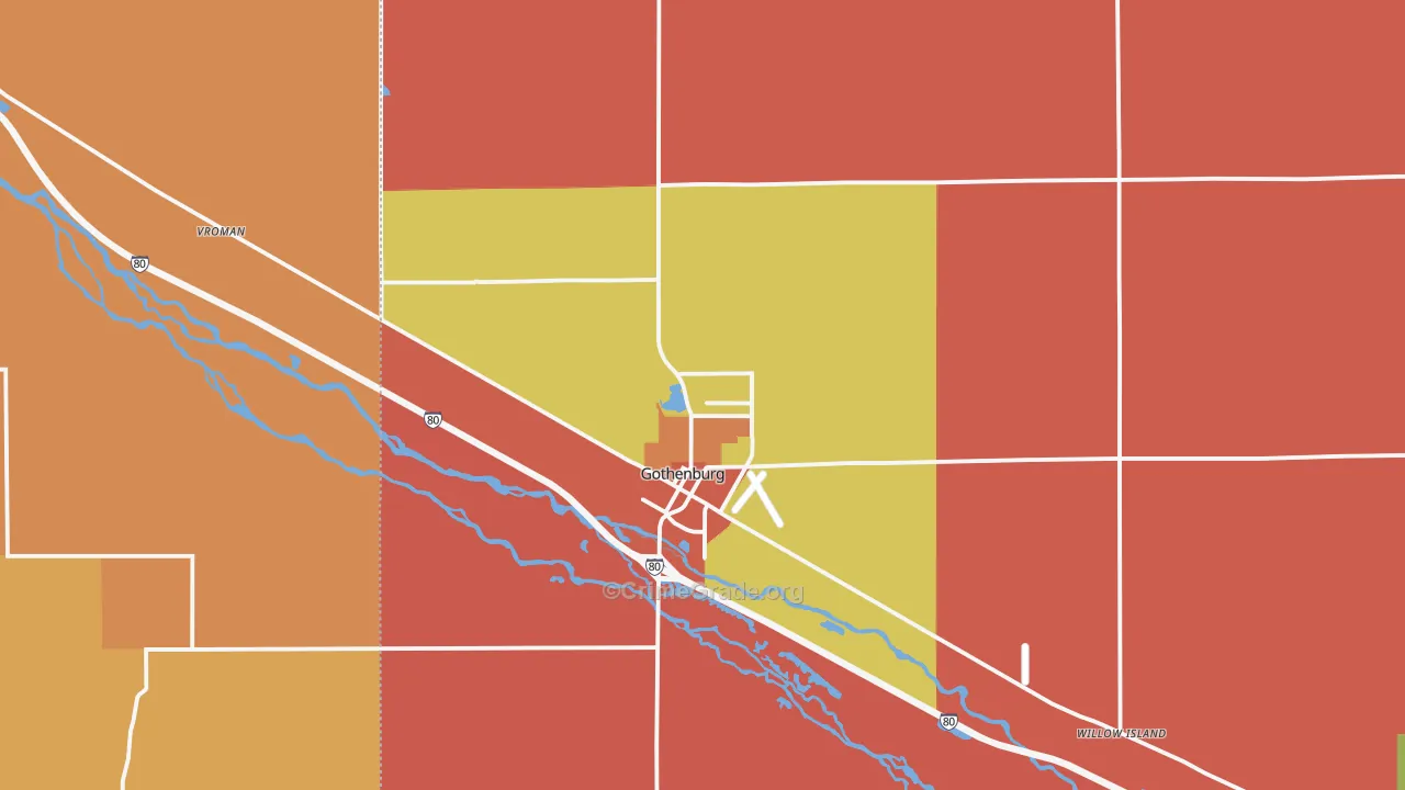 Gothenburg, NE Map of Robbery Rates