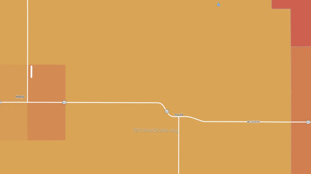 Gould, OK Map of Robbery Rates