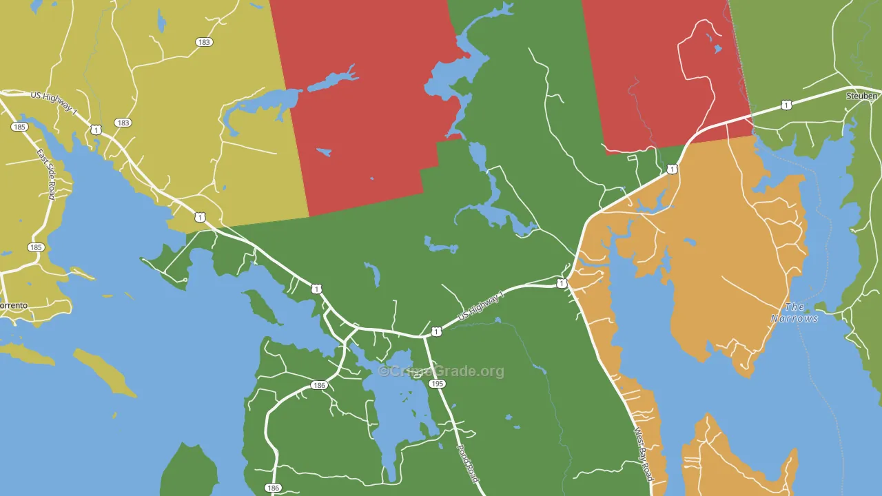 Gouldsboro, ME Map of Robbery Rates