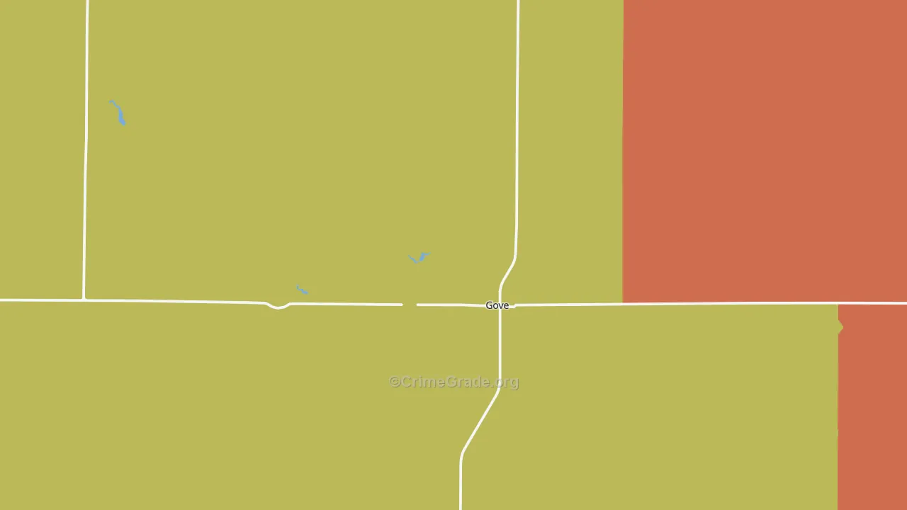 Gove City, KS Map of Robbery Rates
