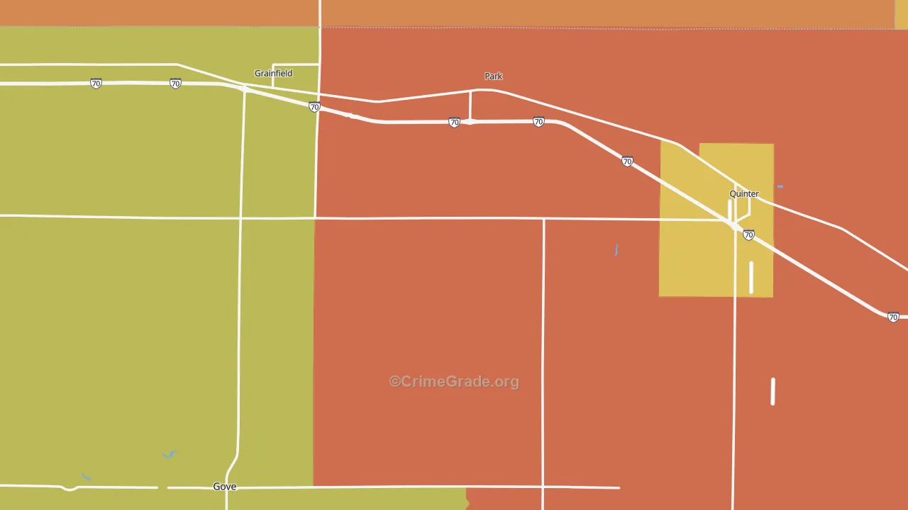 Gove County, KS Map of Robbery Rates