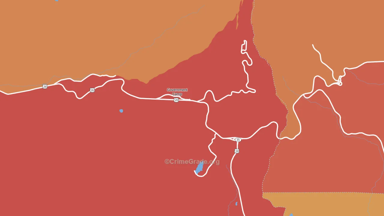 Government Camp, OR Map of Robbery Rates