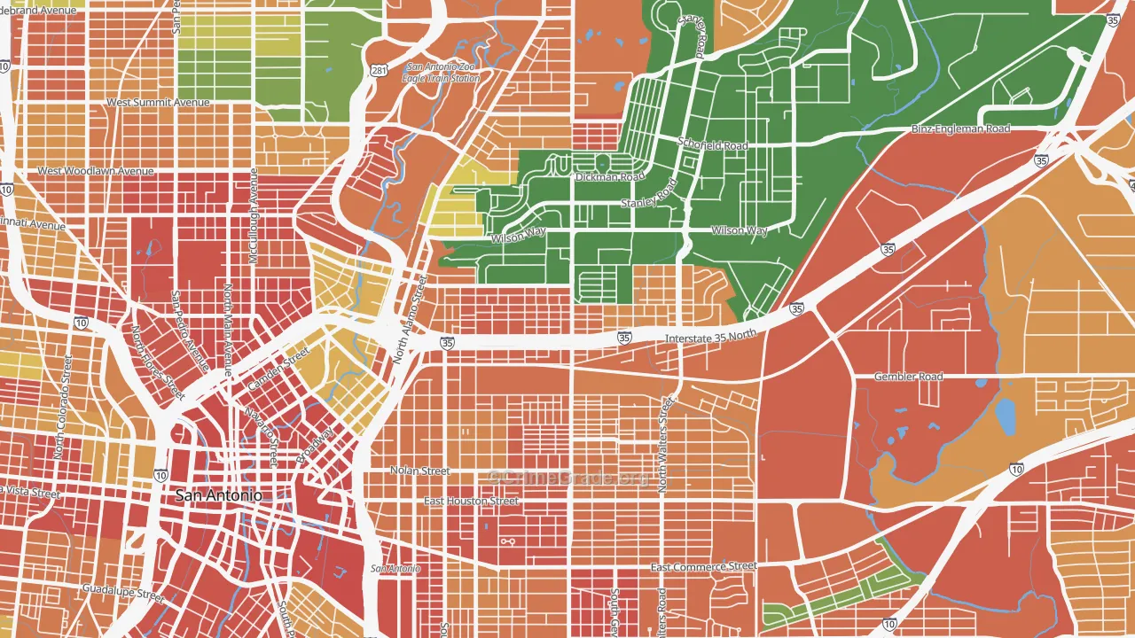 Government Hill Alliance, San Antonio, TX Map of Robbery Rates