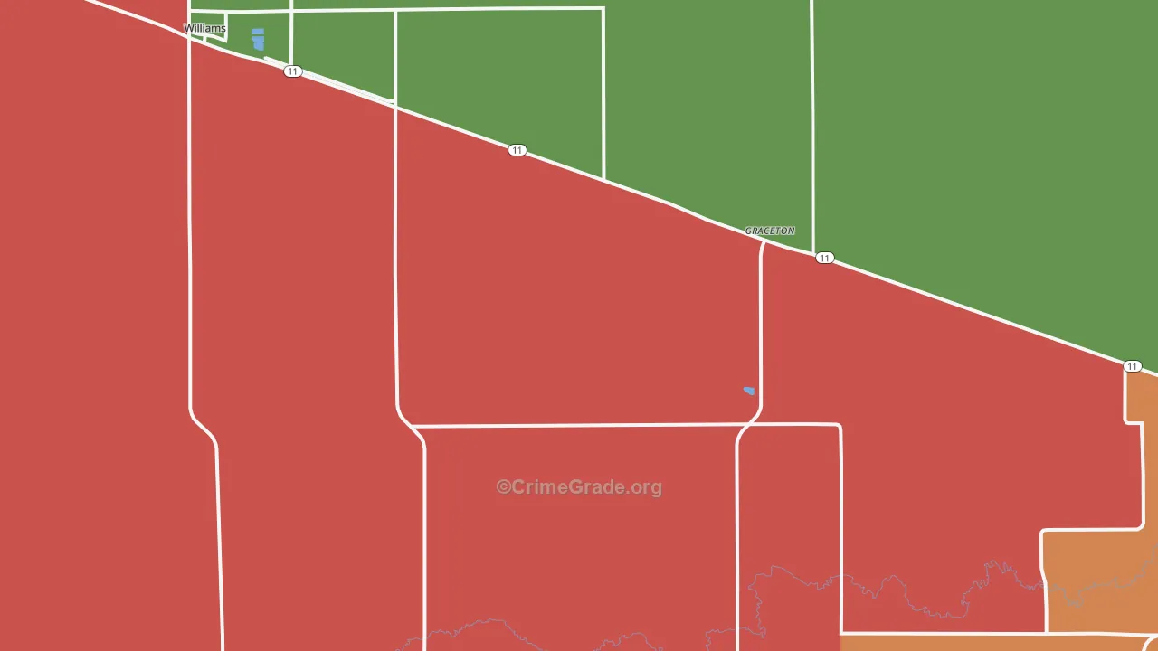 Graceton, MN Map of Robbery Rates