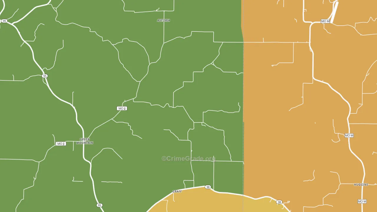 Graff, MO Map of Robbery Rates
