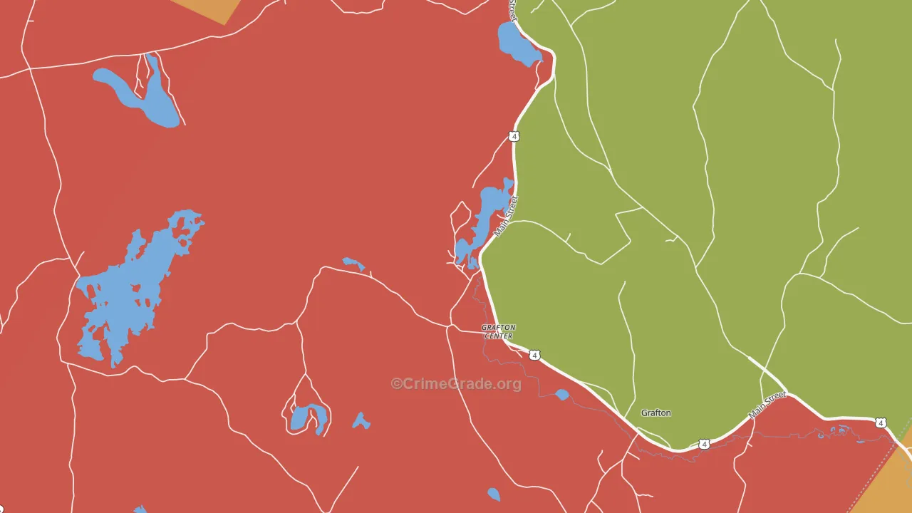 Grafton Center, NH Map of Robbery Rates