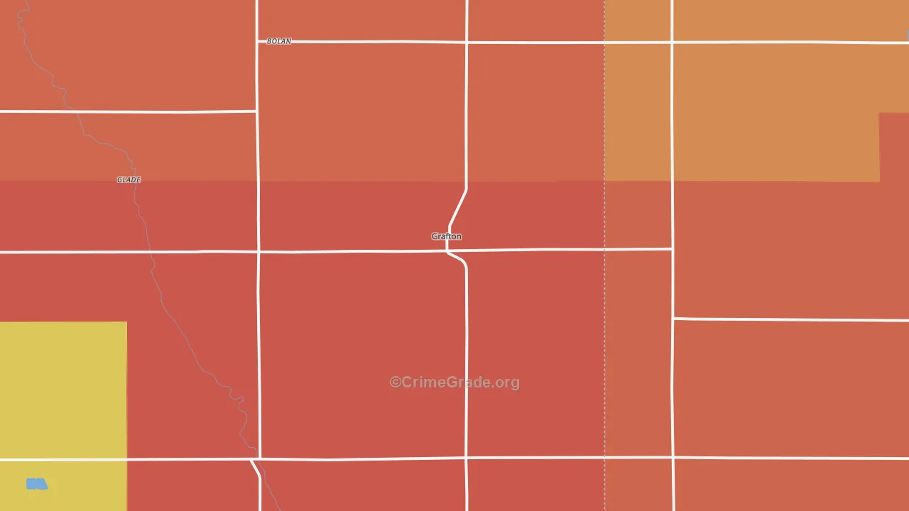 Grafton, IA Map of Robbery Rates