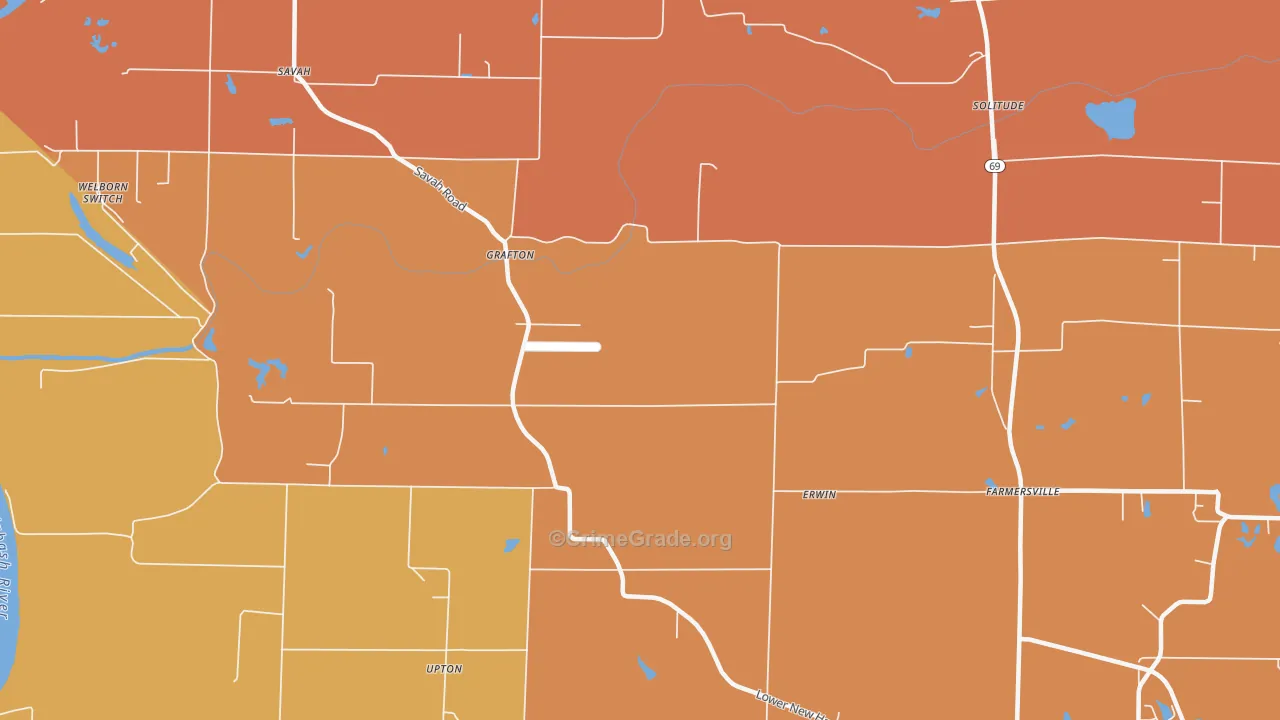 Grafton, IN Map of Robbery Rates