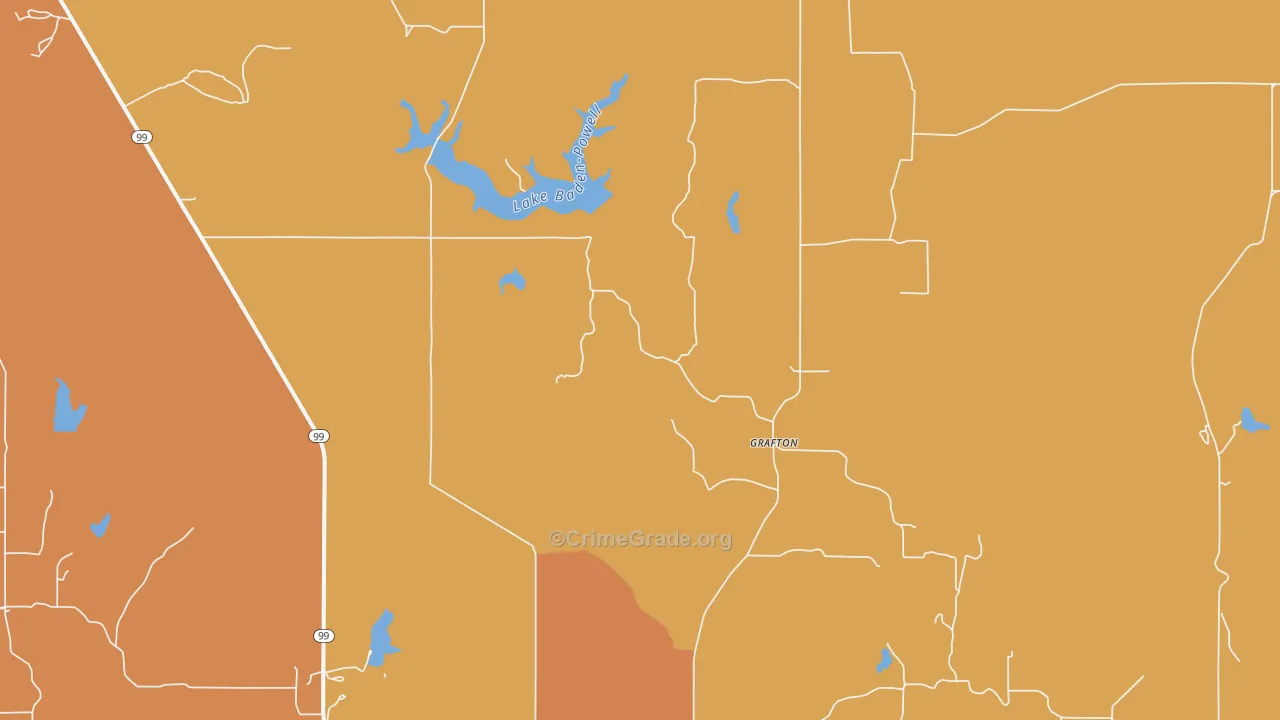 Grafton, KS Map of Robbery Rates