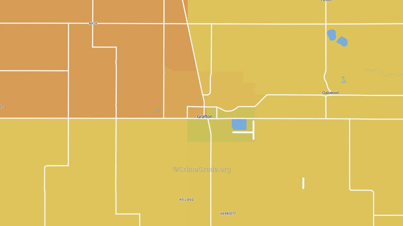 Grafton, ND Map of Robbery Rates