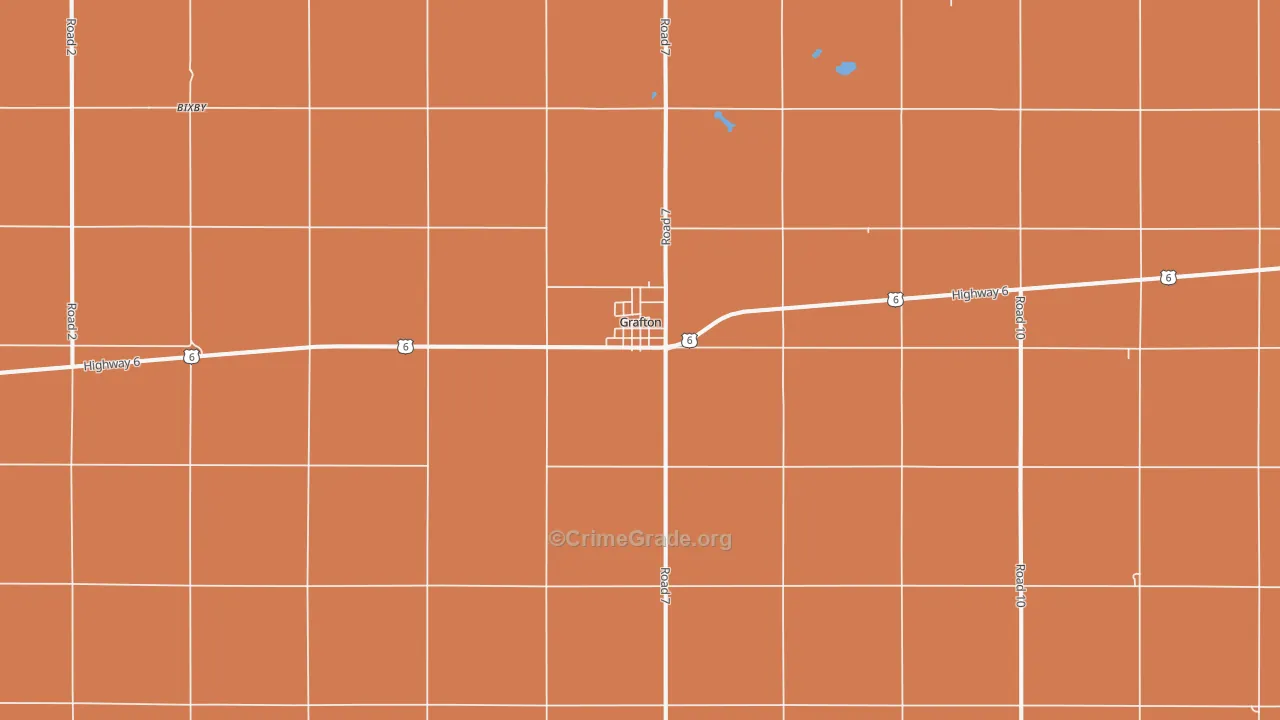 Grafton, NE Map of Robbery Rates