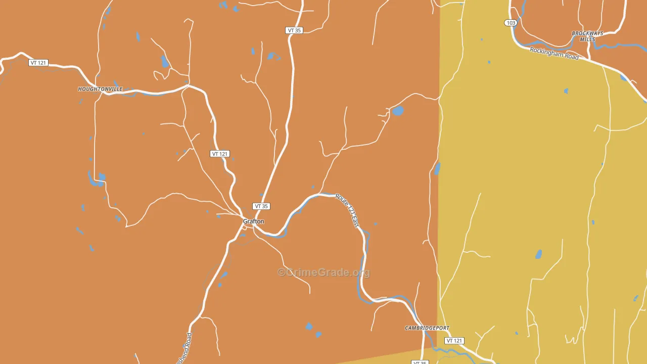 Grafton, VT Map of Robbery Rates