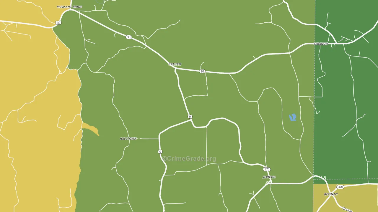Graham, MS Map of Robbery Rates