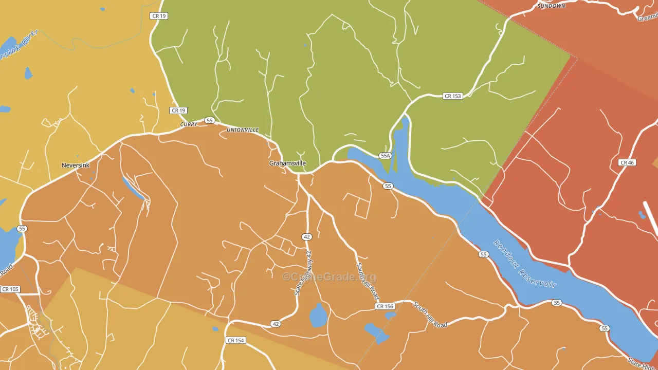 Grahamsville, NY Map of Robbery Rates
