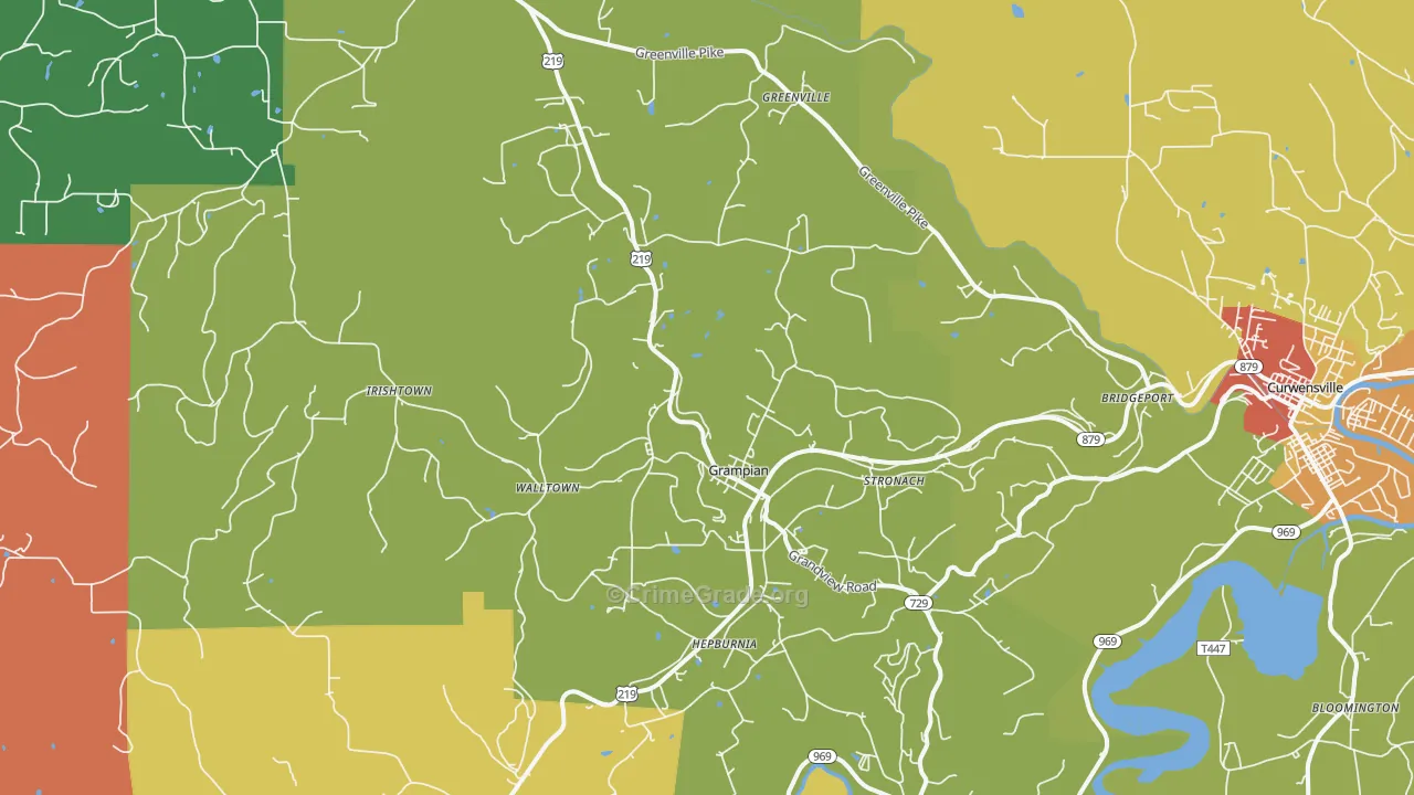 Grampian, PA Map of Robbery Rates
