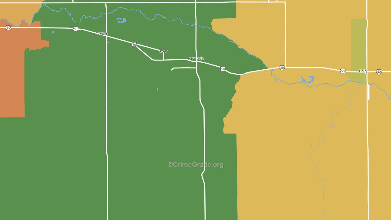 Granada, CO Map of Robbery Rates