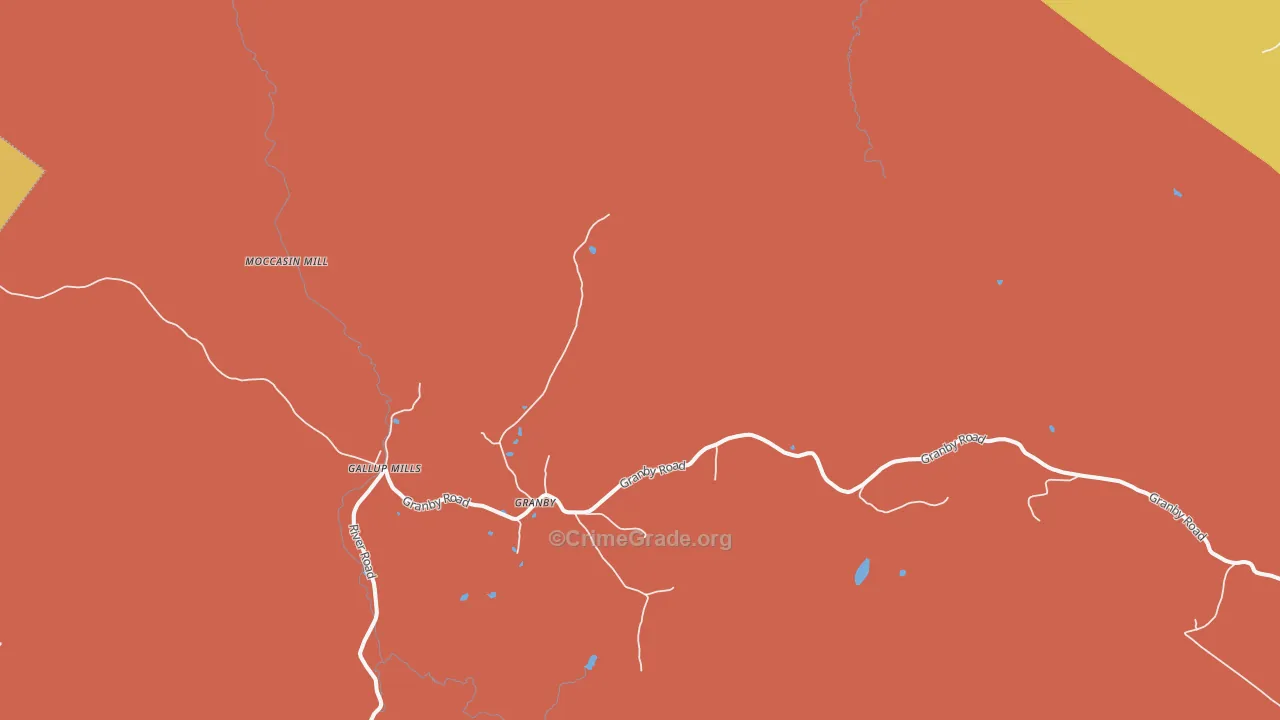 Granby, VT Map of Robbery Rates