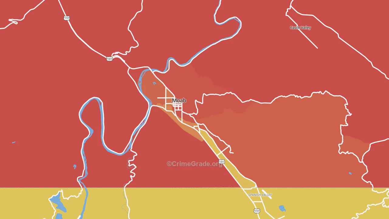 Grand County, UT Map of Robbery Rates