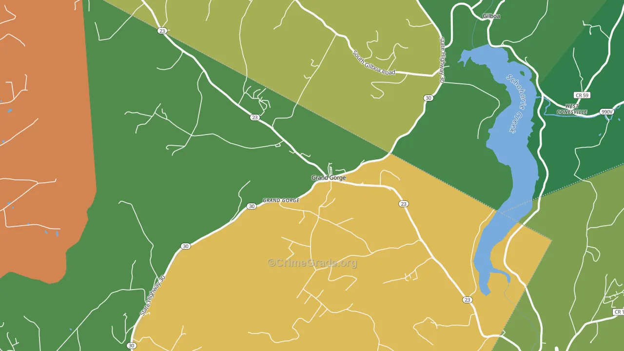 Grand Gorge, NY Map of Robbery Rates