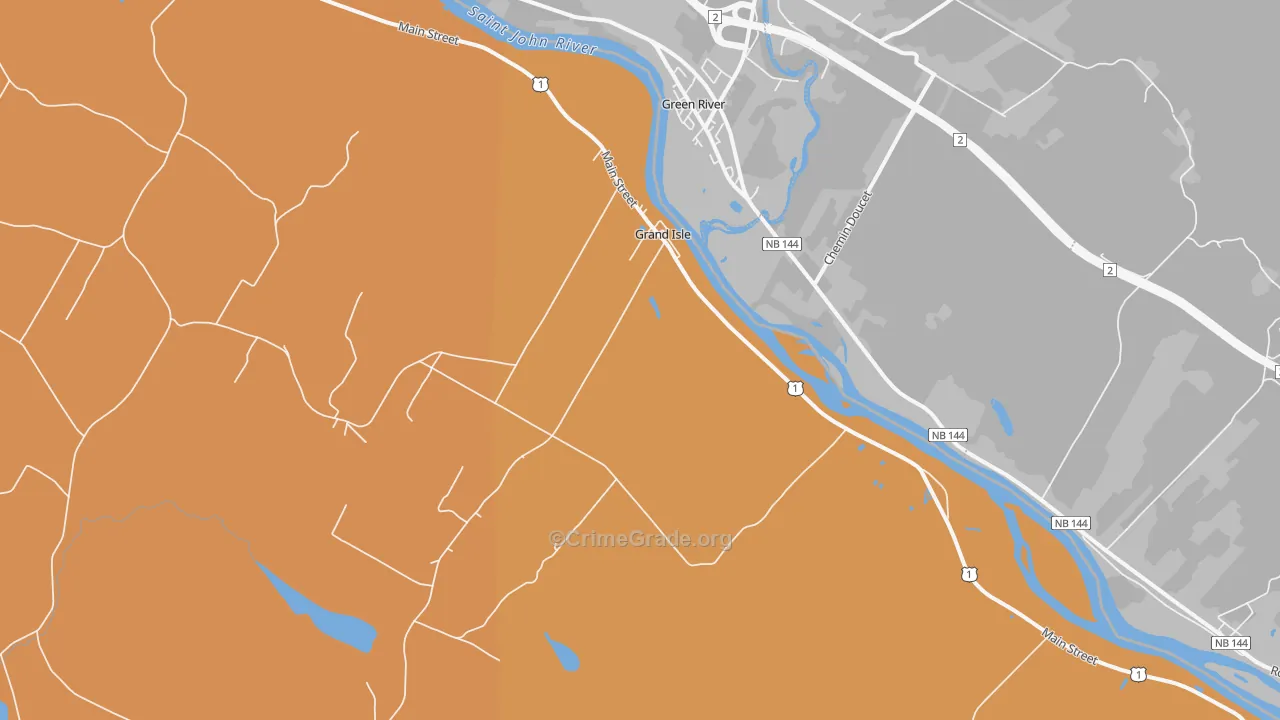 Grand Isle, ME Map of Robbery Rates