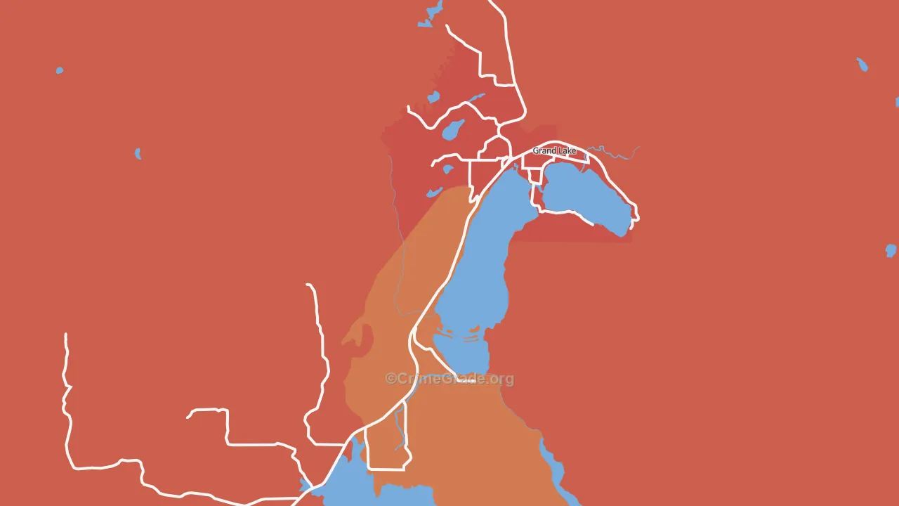 Grand Lake, CO Map of Robbery Rates