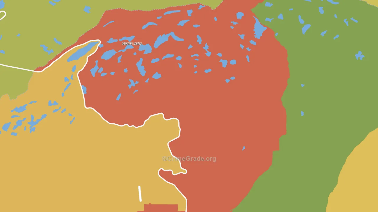 Grand Mesa, CO Map of Robbery Rates