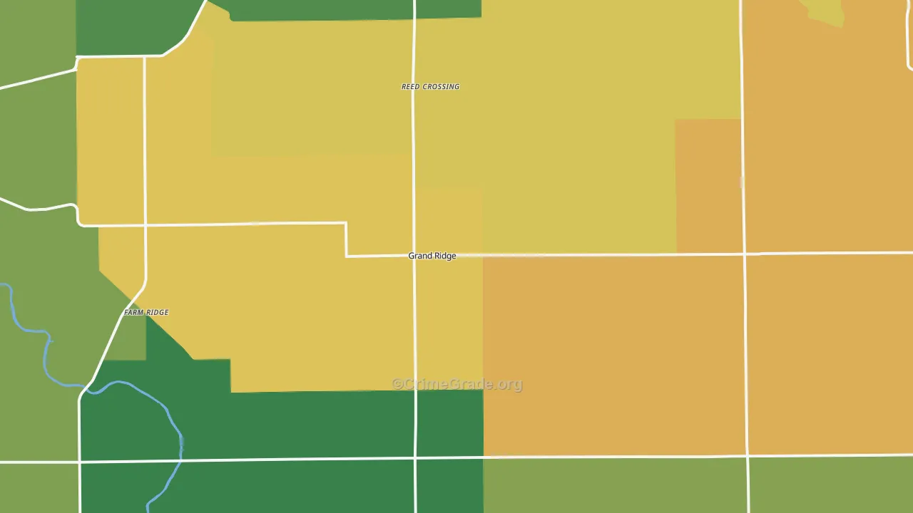 Grand Ridge, IL Map of Robbery Rates
