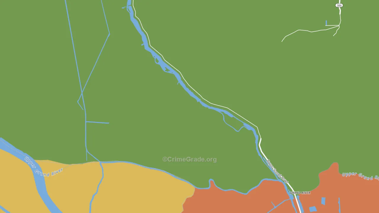 Grand River, LA Map of Robbery Rates