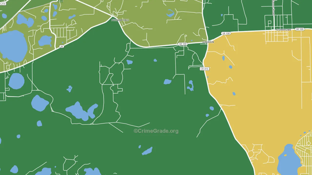 Grandin, FL Map of Robbery Rates