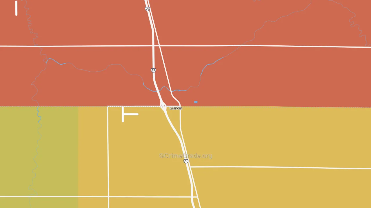 Grandin, ND Map of Robbery Rates