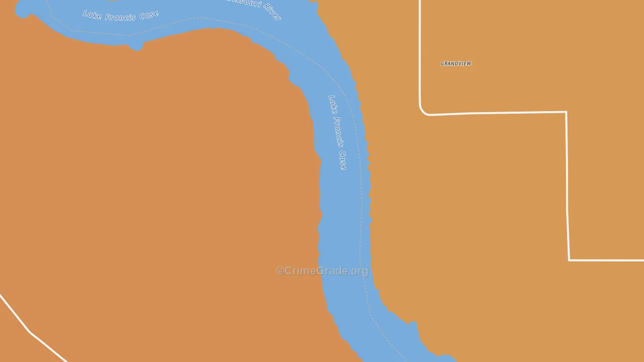 Grandview, SD Map of Robbery Rates