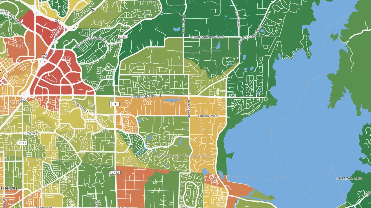 Granite Bay, CA Map of Robbery Rates