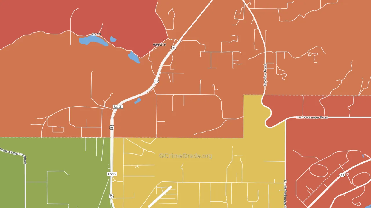 Granite, ID Map of Robbery Rates