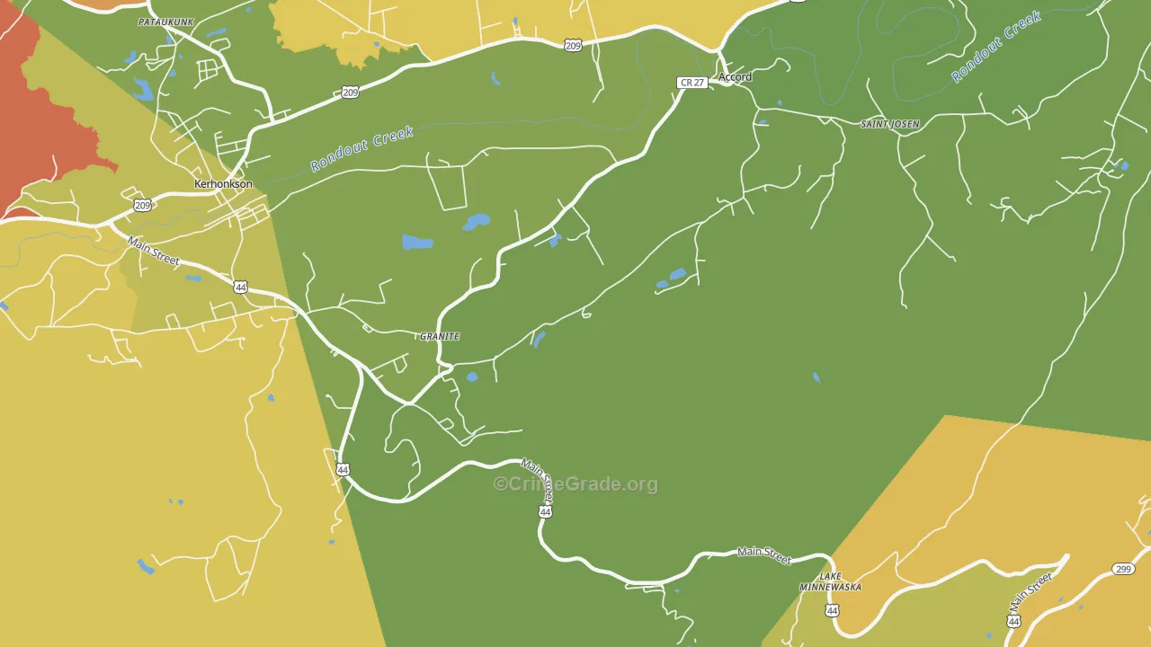 Granite, NY Map of Robbery Rates