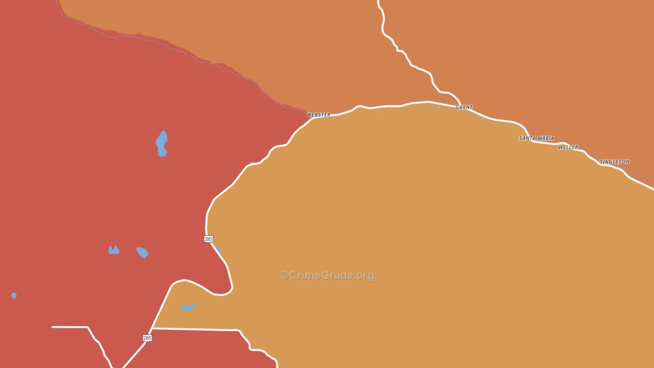 Grant, CO Map of Robbery Rates