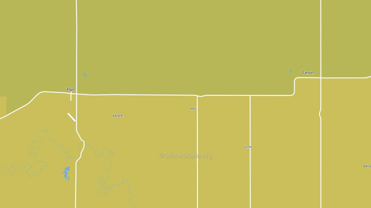 Grant County, ND Map of Robbery Rates