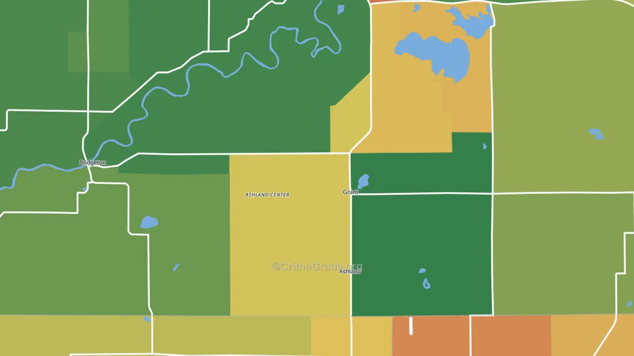 Grant, MI Map of Robbery Rates