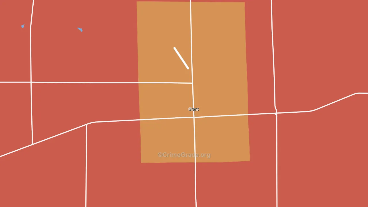 Grant, NE Map of Robbery Rates