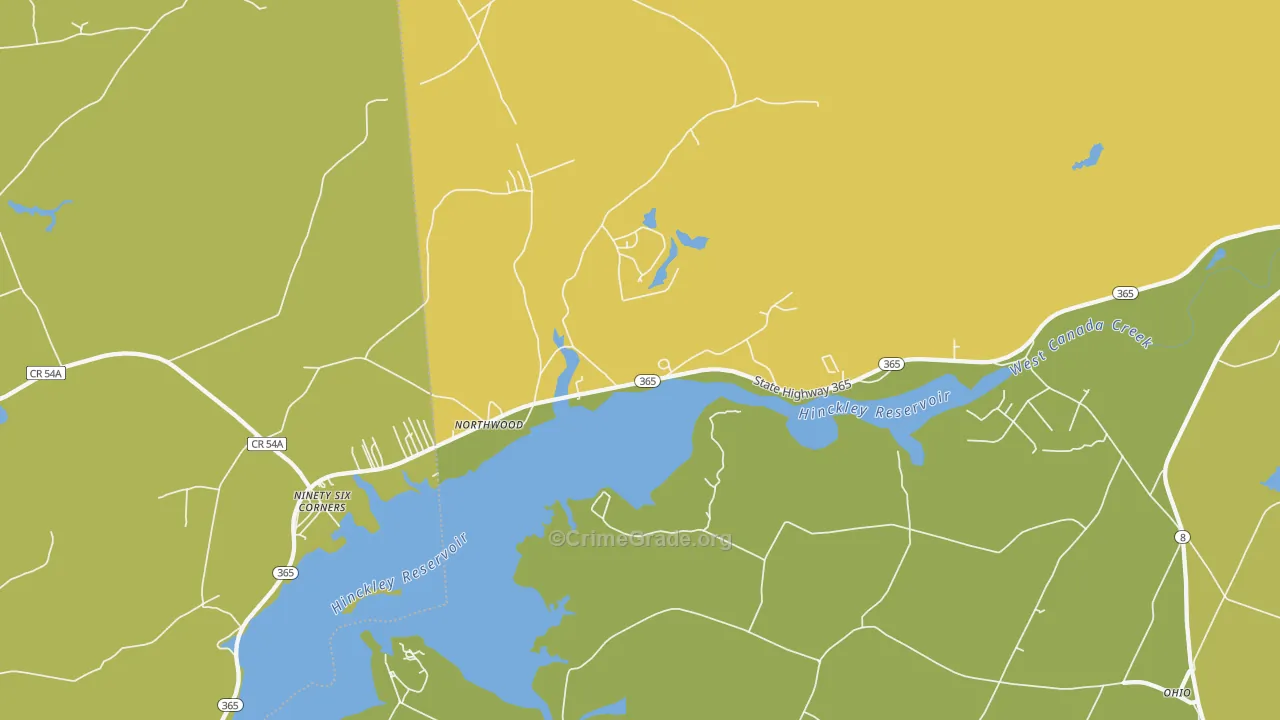 Grant, NY Map of Robbery Rates
