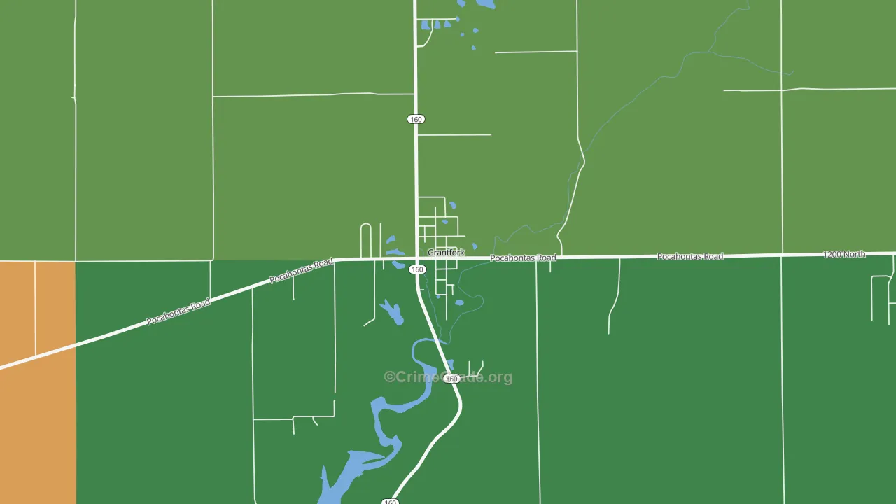 Grantfork, IL Map of Robbery Rates